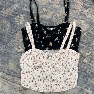 No Boundaries Floral Camisoles - Black and Cream